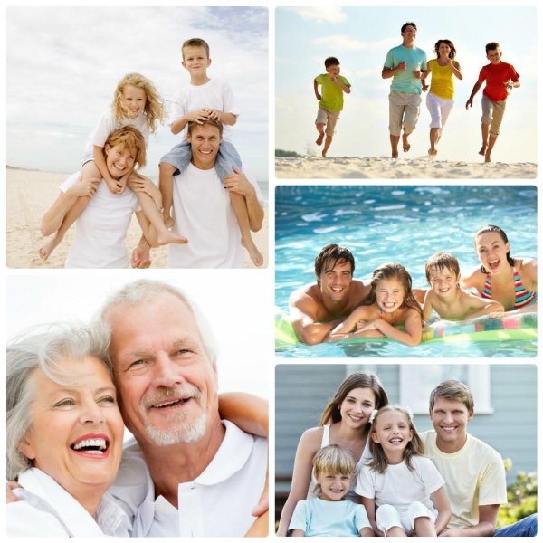 счастливая здоровая семья