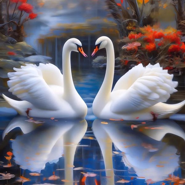 пара лебедей