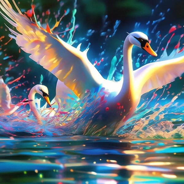 лебеди рисунки