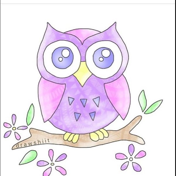 рисунок совы легкий