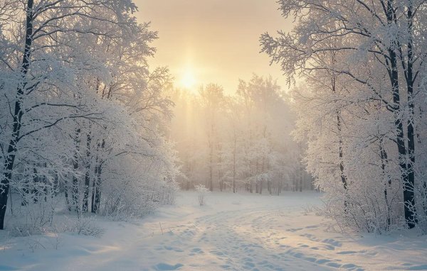солнечный зимний лес
