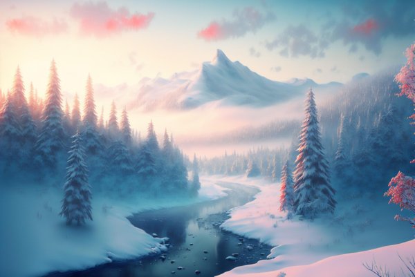 зимний лес арт