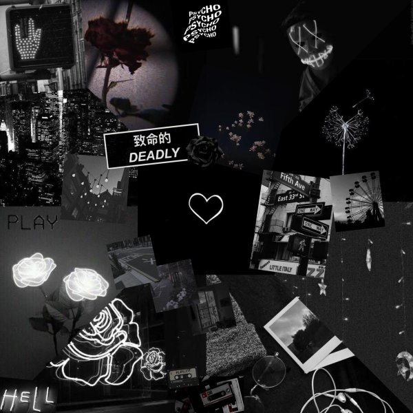 эстетические коллажи черные