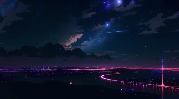 ночной город аниме