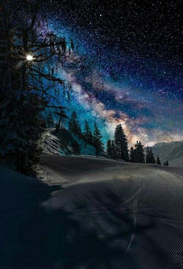 зимние ночные пейзажи
