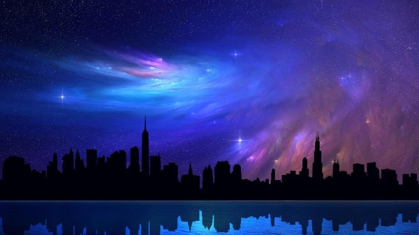 фон ночного города