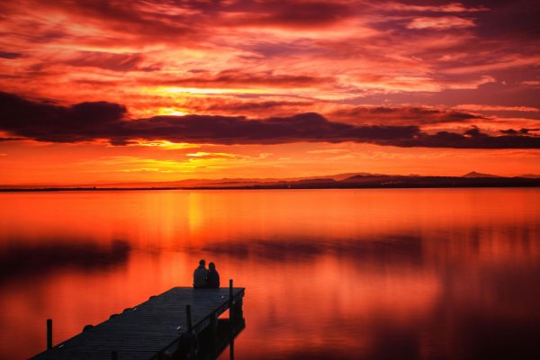 закат красный