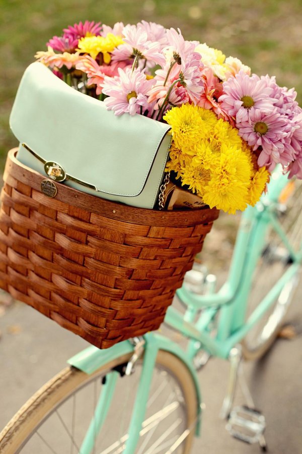 велосипед цветы
