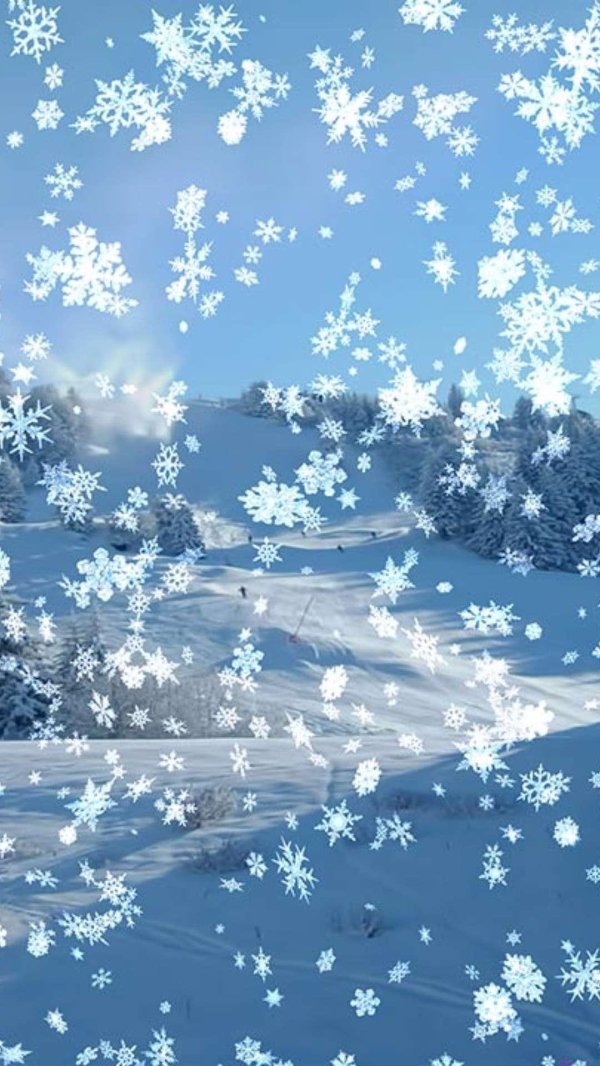 снежинки падают