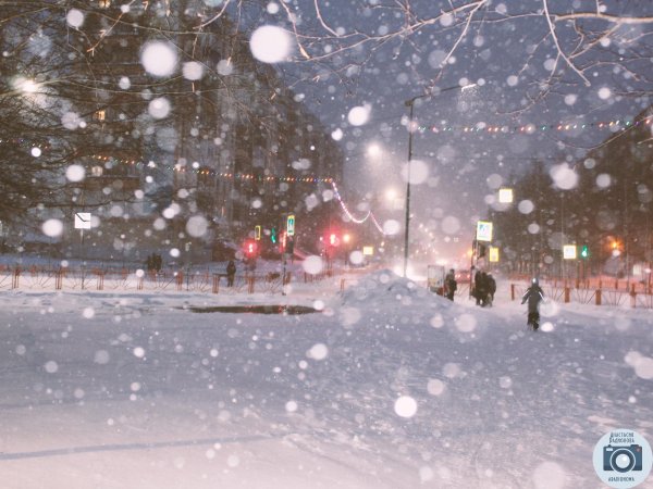 красивый снегопад