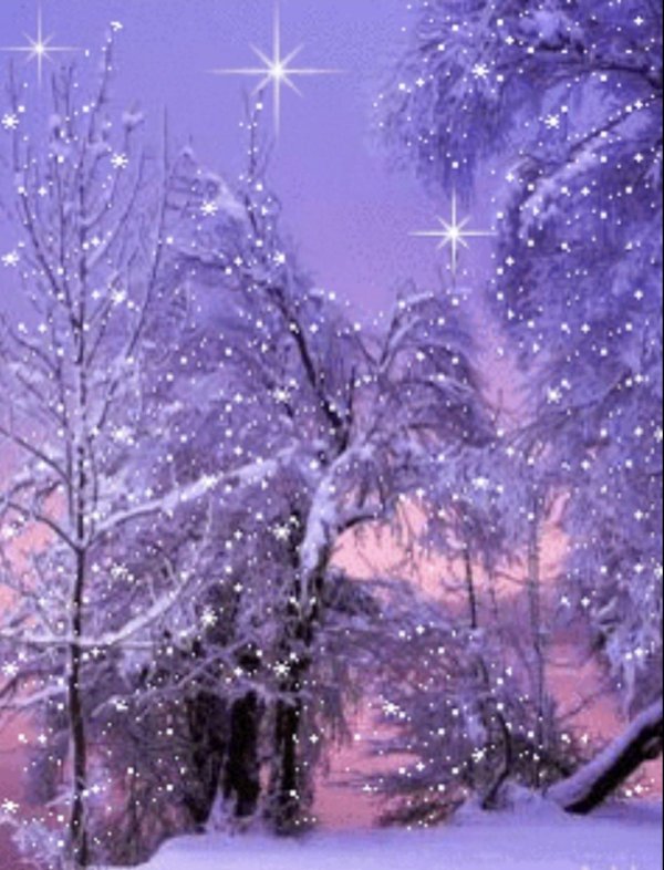 зимние ночные пейзажи