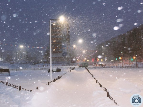 красивый снегопад