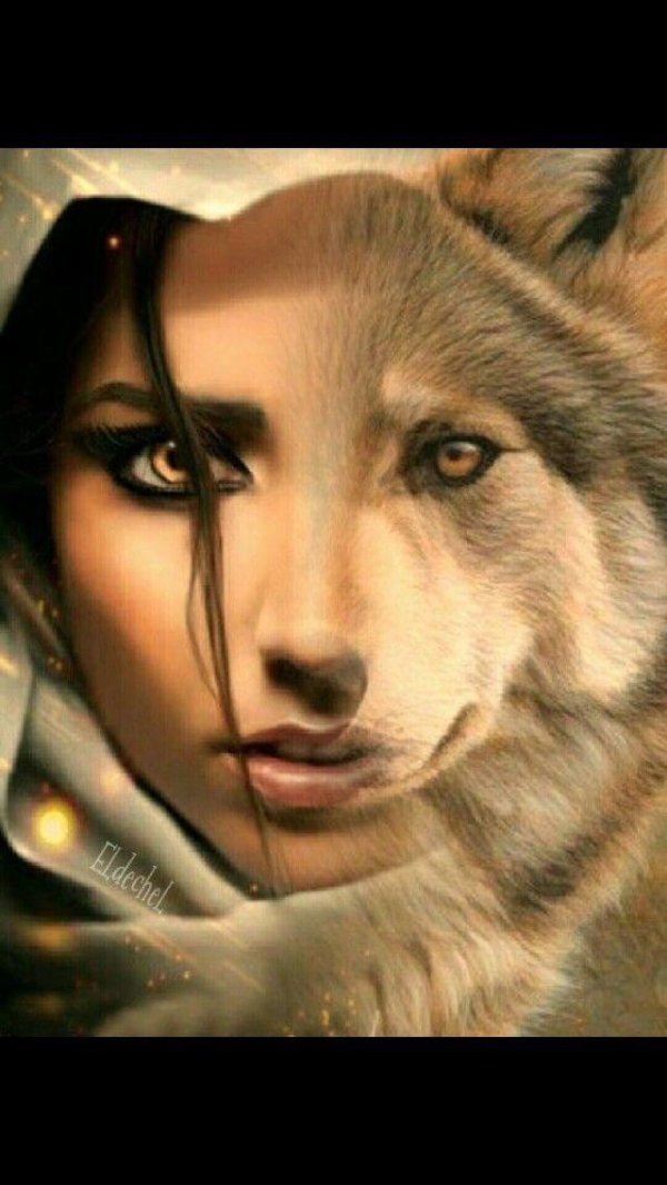 девушка с волками