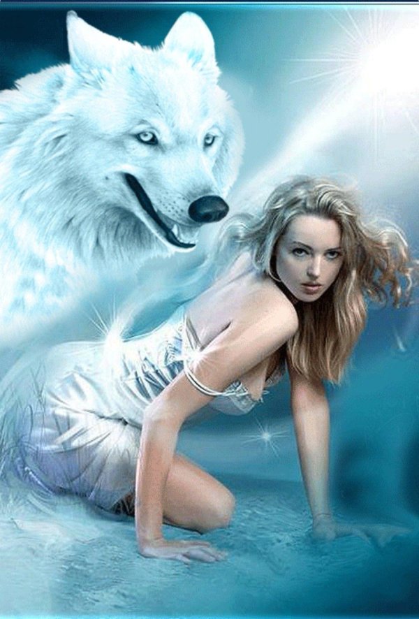 женщина с волком