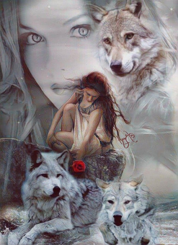 женщина с волком