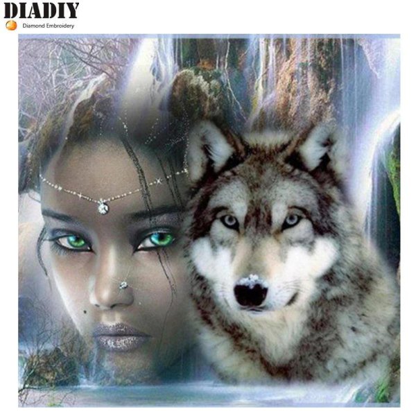 красивая девушка с волком