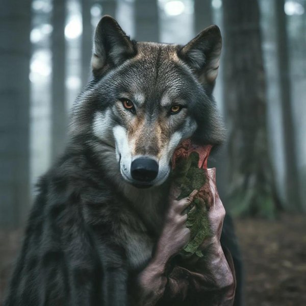 волк настоящий