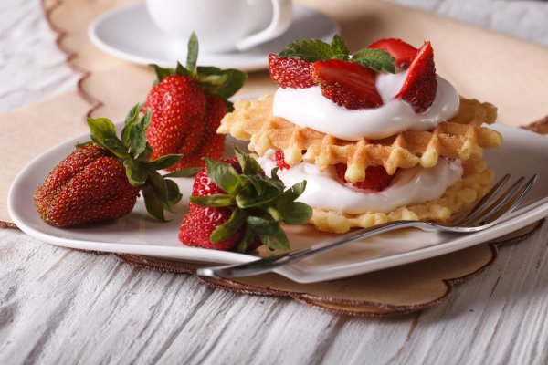 strawberry waffles