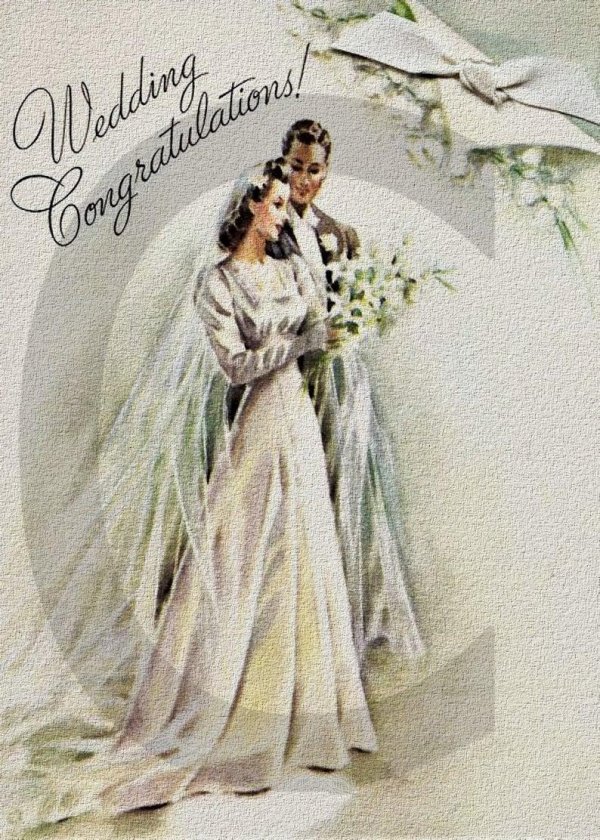 ретро открытки свадьба