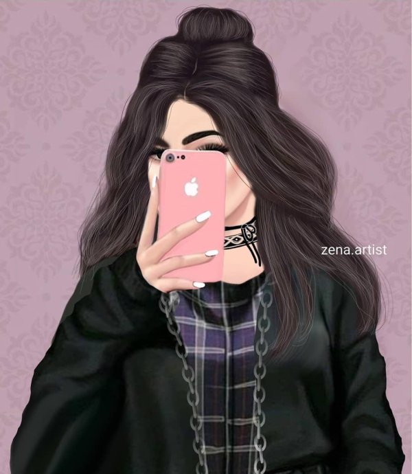 мультяшная брюнетка