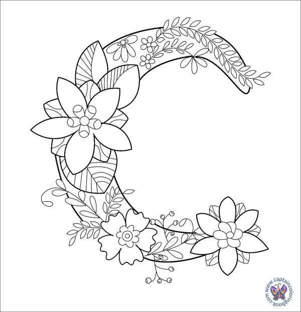 цветочная азбука раскраска