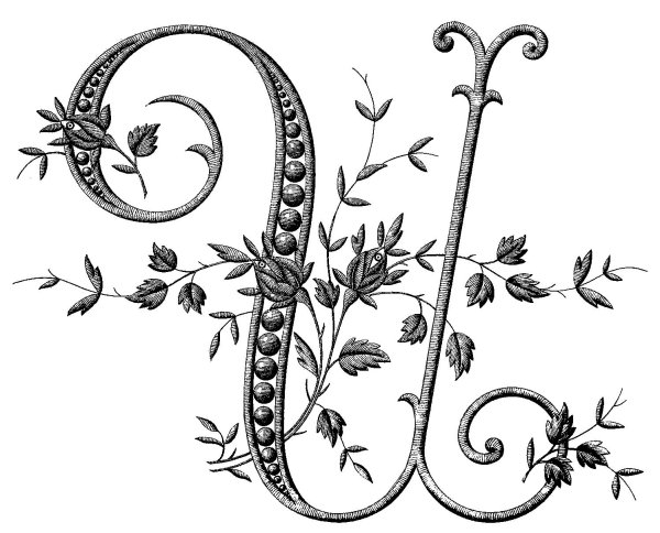 буквица растительный орнамент