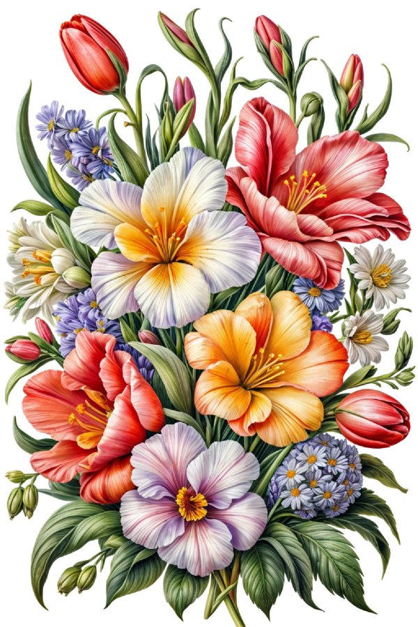 роспись цветами