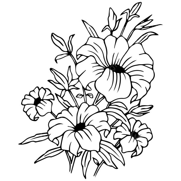 разукрашка цветов