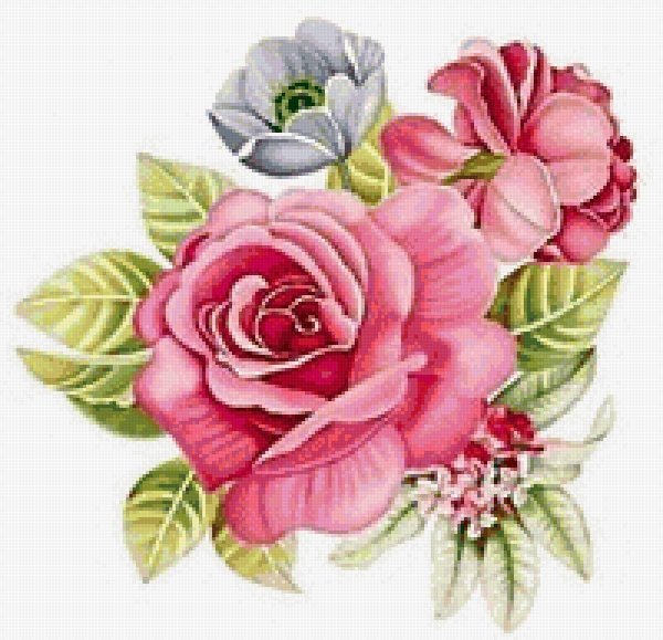 роза вышивка крестом