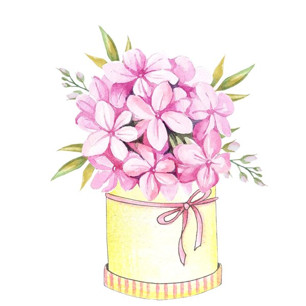 ваза с цветами акварелью