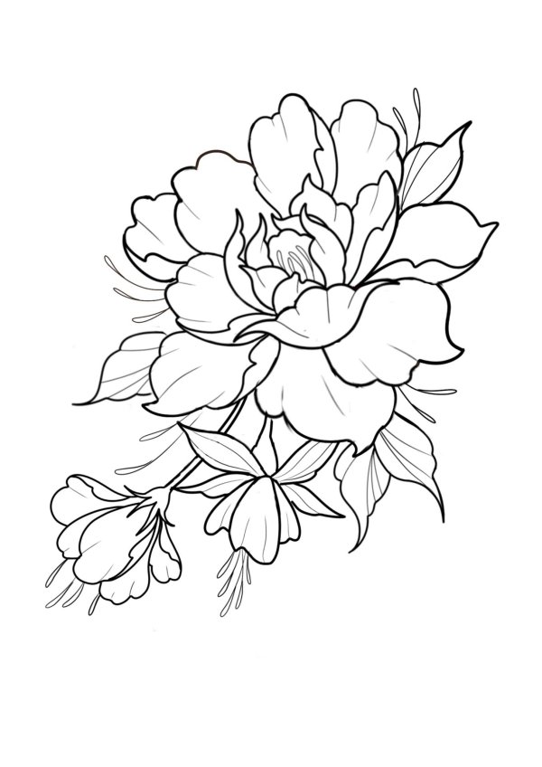 цветочная раскраска