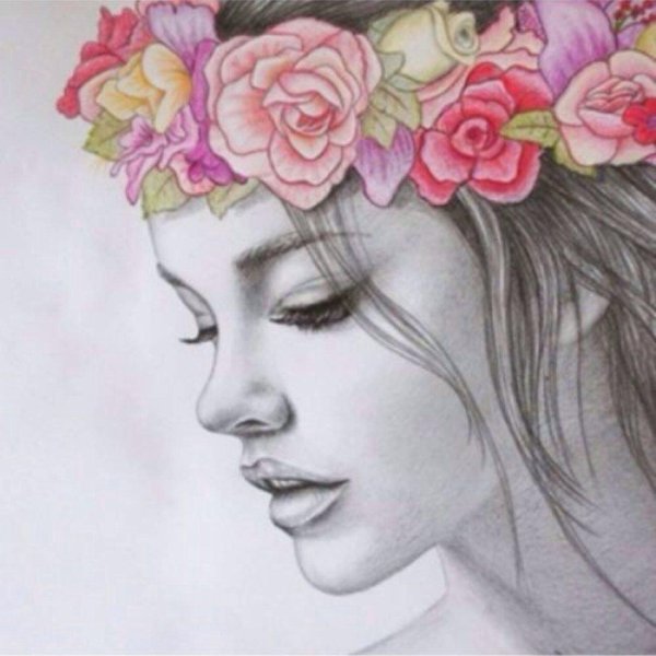 эскиз девушка