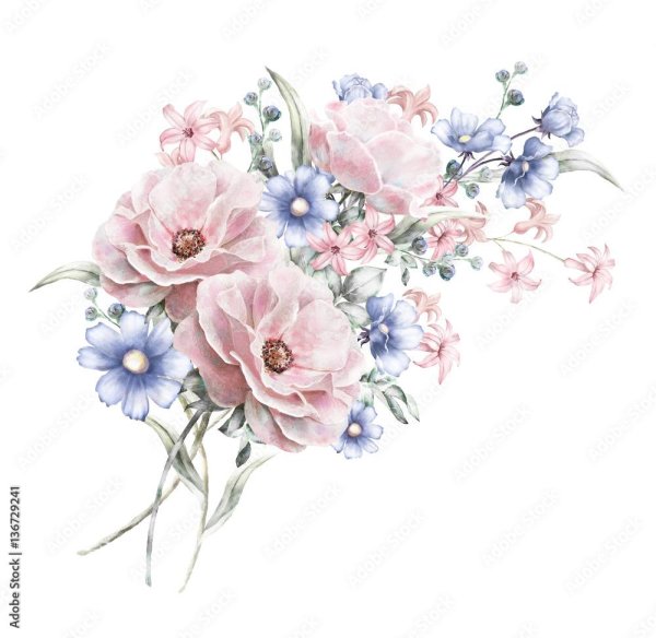 цветок акварель