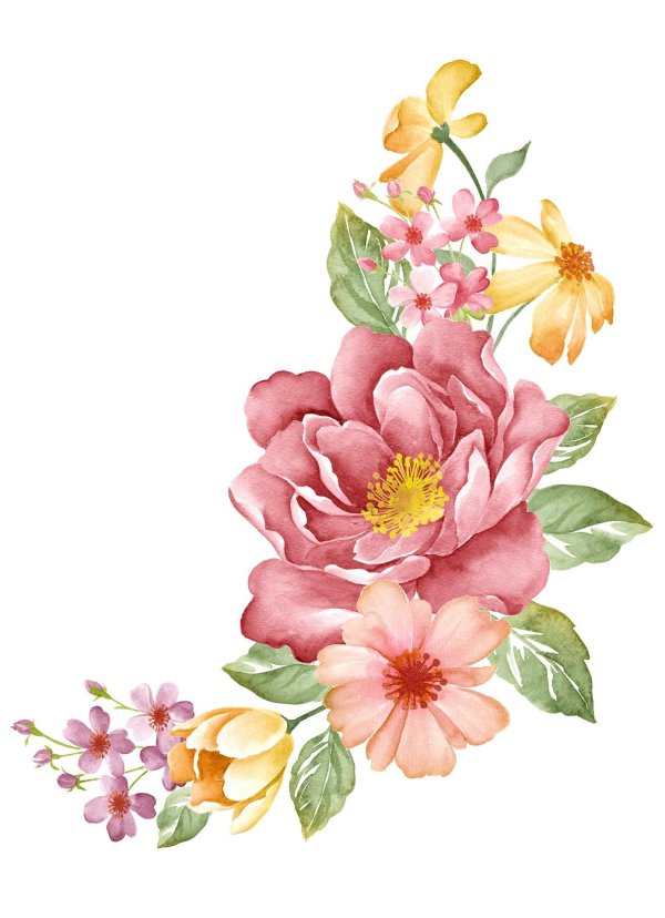 акварельные цветы