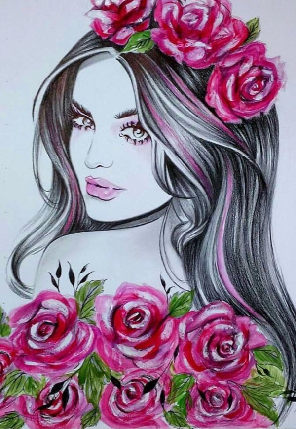 эскиз девушка