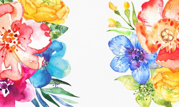 акварельные цветы