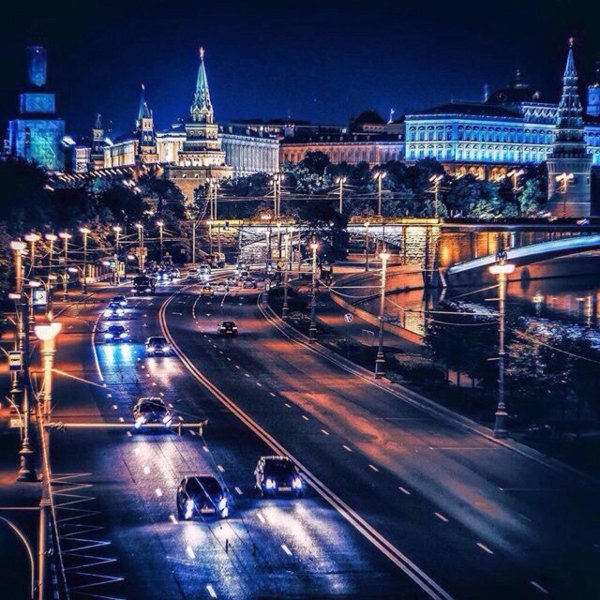 огни ночной москвы