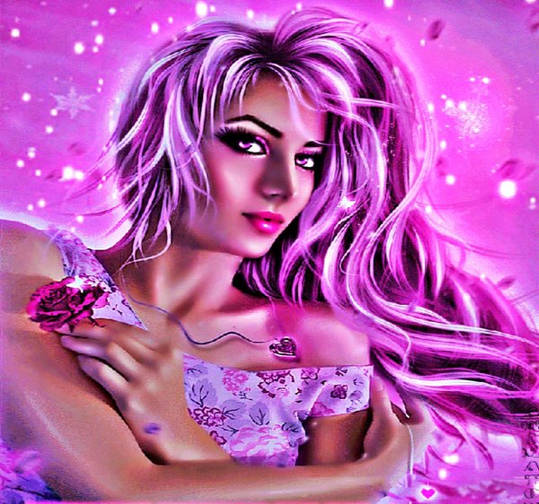 фиолетовая девушка