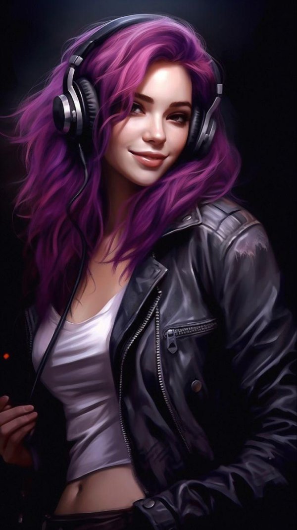 фиолетовые волосы