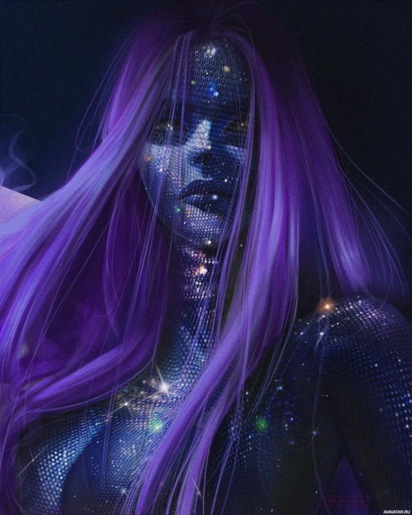 девушки с фиолетовыми волосами