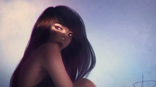 брюнетка арт