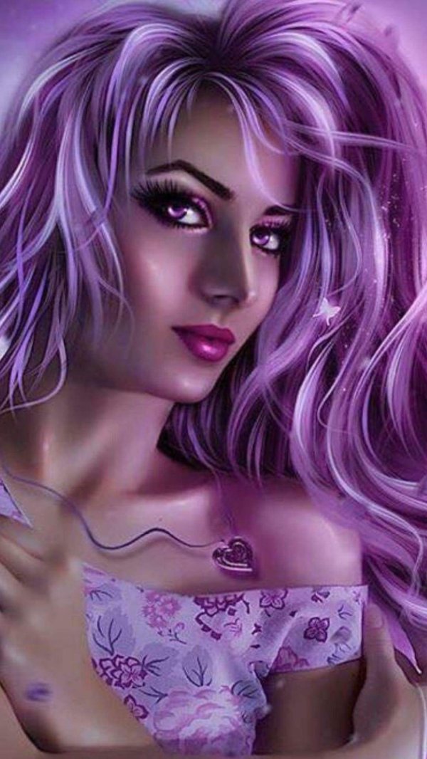 фиолетовая девушка