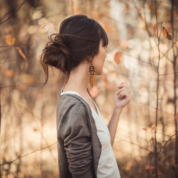 девушки осень