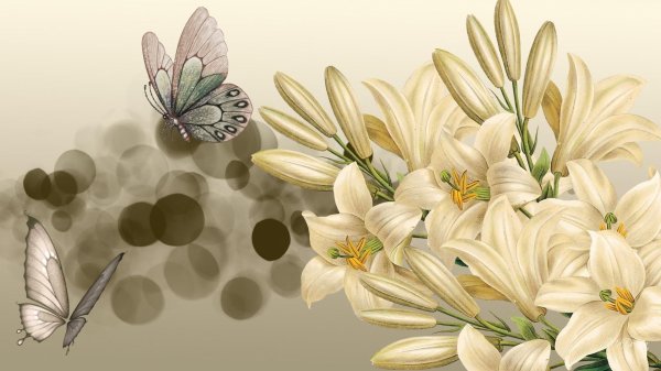 фон с лилиями