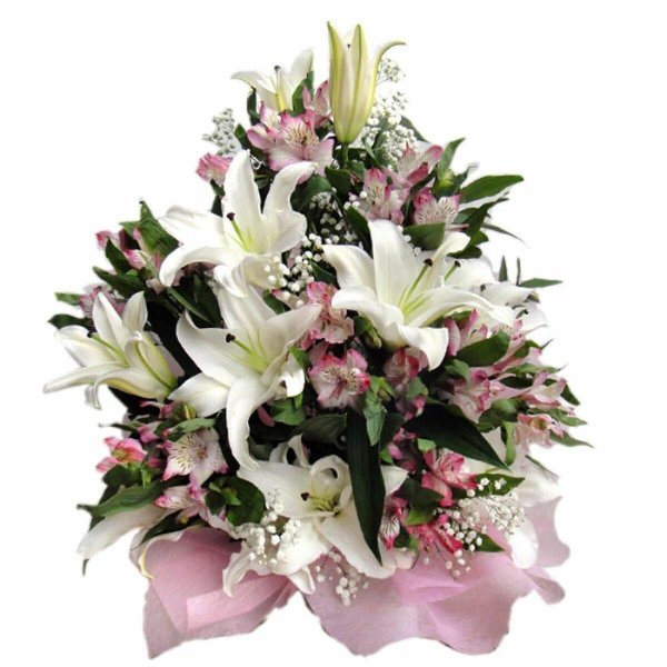 букет лилия и ирисы