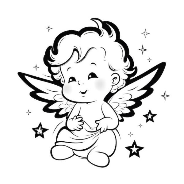 ангел раскраска