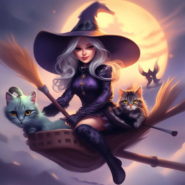 ведьмочка на метле