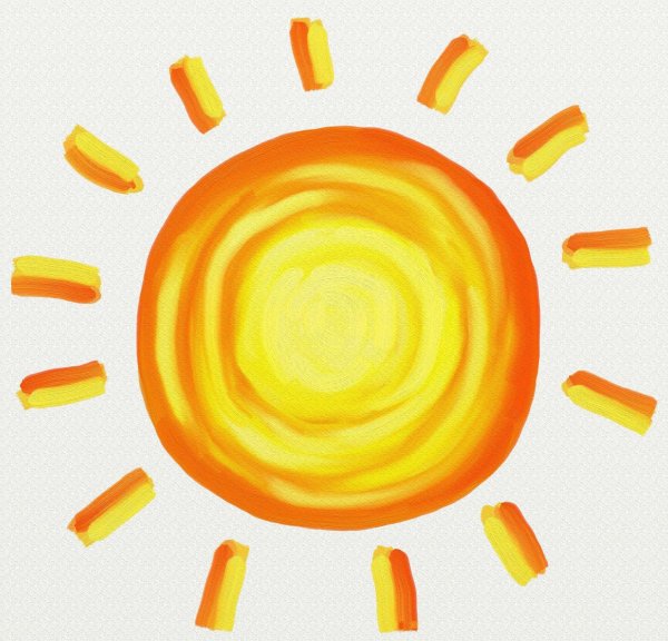 солнце красками