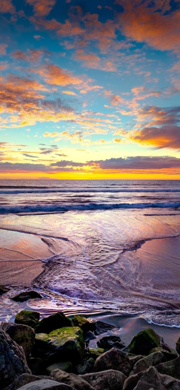 закат океан