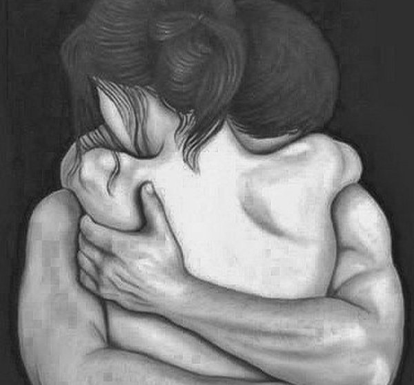 объятие рисунок